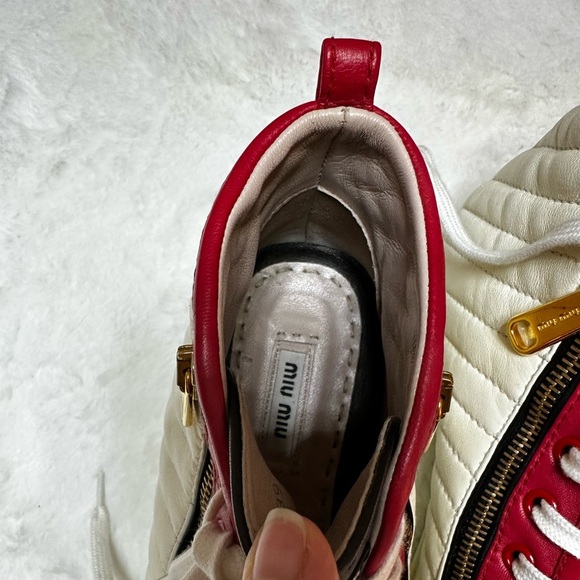 Miu Miu Red, Black, and off White Sneakers - Picture 9 of 12